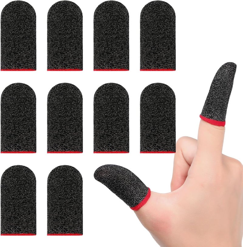 Vesslam 10 Pack Gaming Finger Sleeves, 0.3mm Silver Fiber dedales Gamer, Smooth Operation, Anti-Sweat, Extremely Thin,Maximum Touch Response,Comfortable fit, Fit Mobile Phone Tablet Devices - Image 1